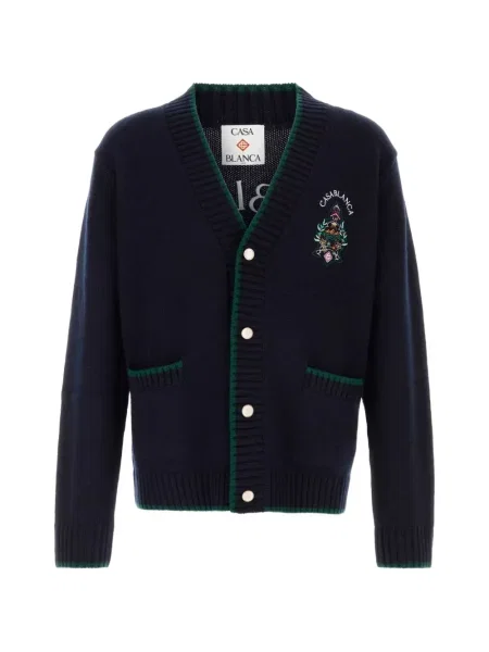 Cardigan Casablanca cu broderie albastru