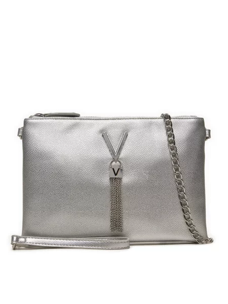 Kopertówka Valentino Bags skórzana szara