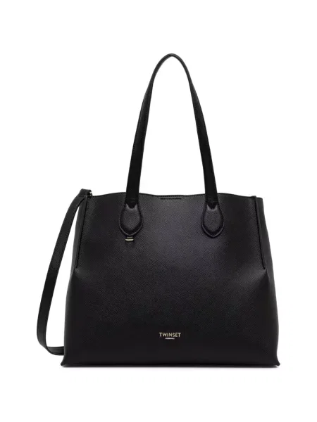 Geantă shopper Twinset cu autograf negru