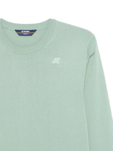Pulover K-way cu decolteu rotund verde