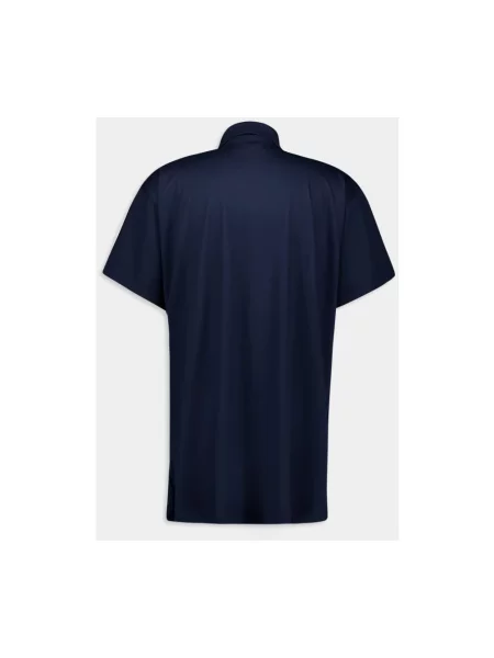 Lniana koszulka polo Balenciaga niebieska