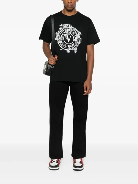 Тениска Versace Jeans Couture с принт черно