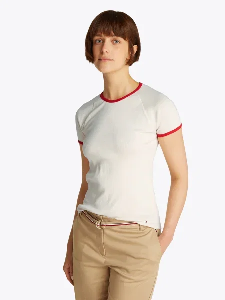 TOMMY HILFIGER Tricou deschis / roșu bej