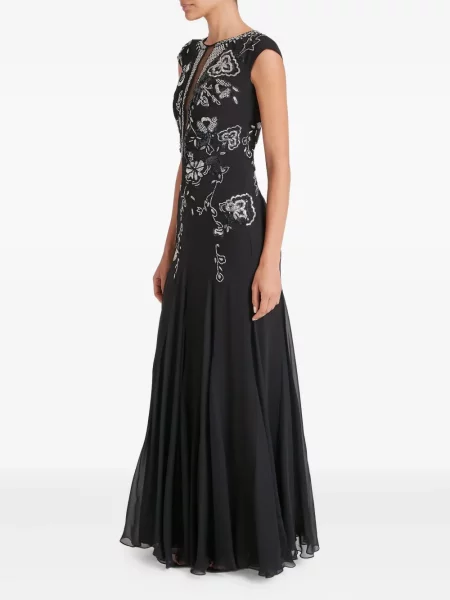 Рокля Temperley London на цветя черно