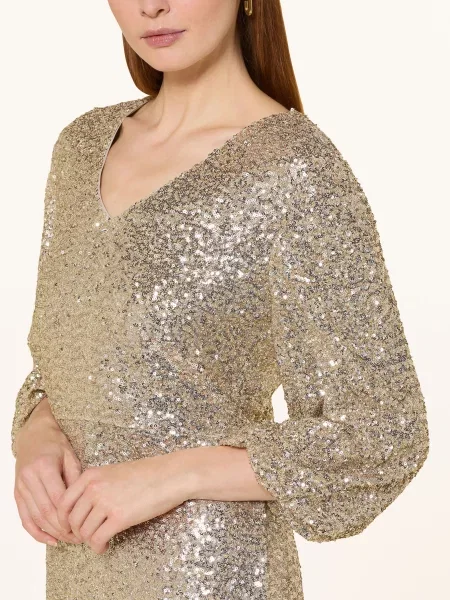 S.Oliver Black Label Sukienka Koktajlowa beige czarna