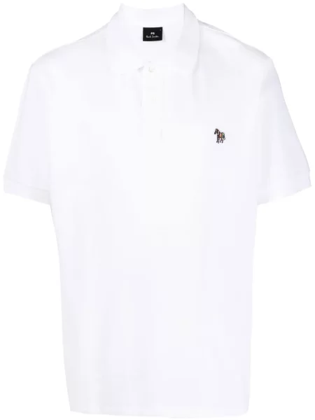 Scurt tricou polo Ps Paul Smith cu model zebră alb