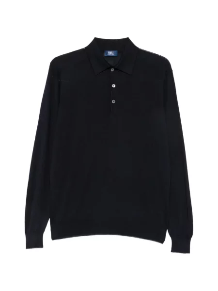 Lung tricou polo Fedeli albastru