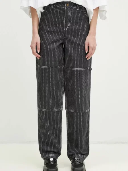 Adidas Originals pantaloni Aop Pant femei fason cargo high waist gri