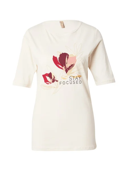 Soyaconcept Tricou DERBY bej deschis / roșu / roșu vin negru