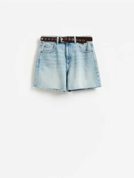 Reserved Pantaloni scurți din denim cu cordon albastru
