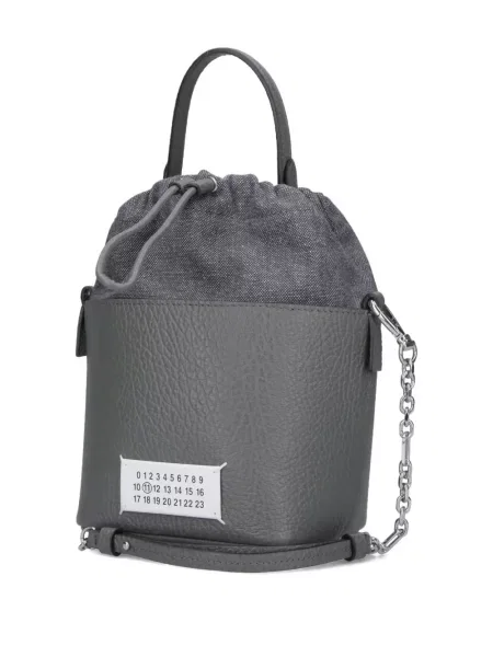 Geantă bucket Maison Margiela din piele gri