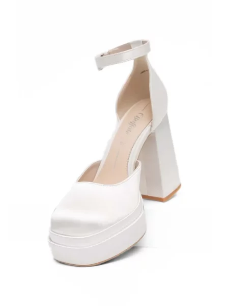 Pantofi cu toc Buffalo alb