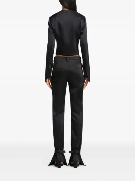 Pantaloni Courreges din satin negru