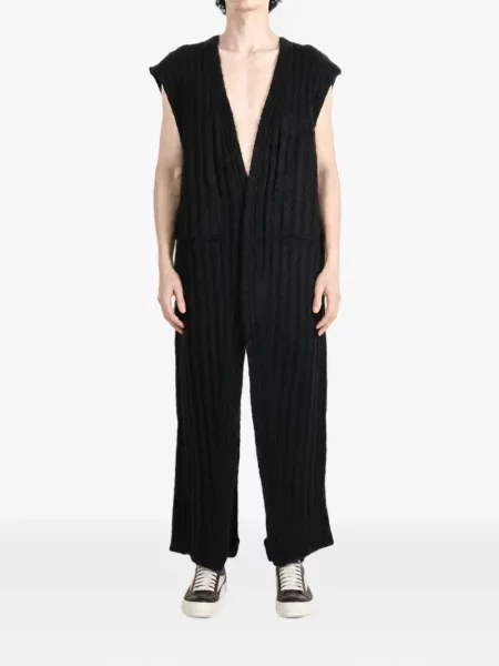 Αμάνικο πλεκτό παλτό Rick Owens μαύρο