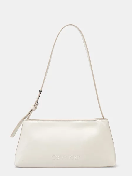 Calvin Klein Kabelka Embossed Logo Shoulder Bag Krémová béžová
