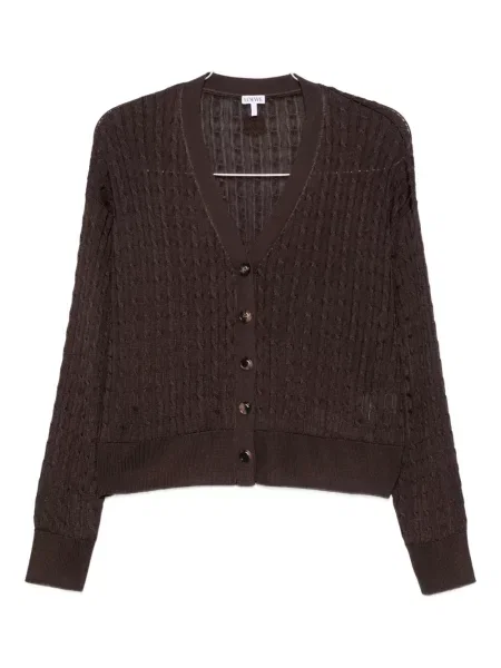 Cardigan Loewe tricotate maro