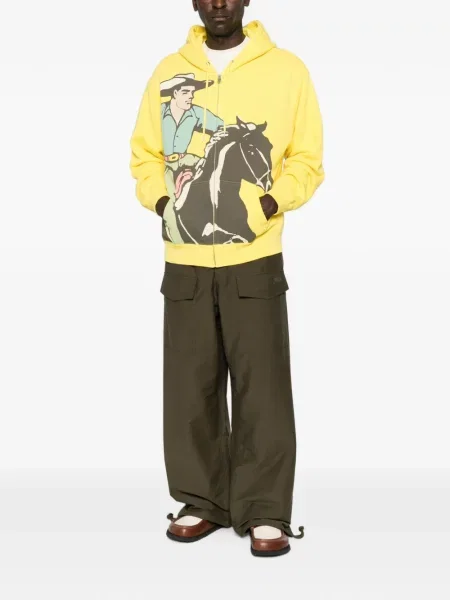 Pantaloni cargo Jw Anderson cu broderie verde