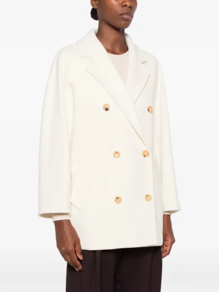 Παλτό Max Mara διπλόκουμπα λευκό