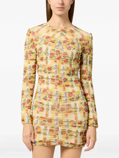 Rochie mini Philipp Plein din tul galben