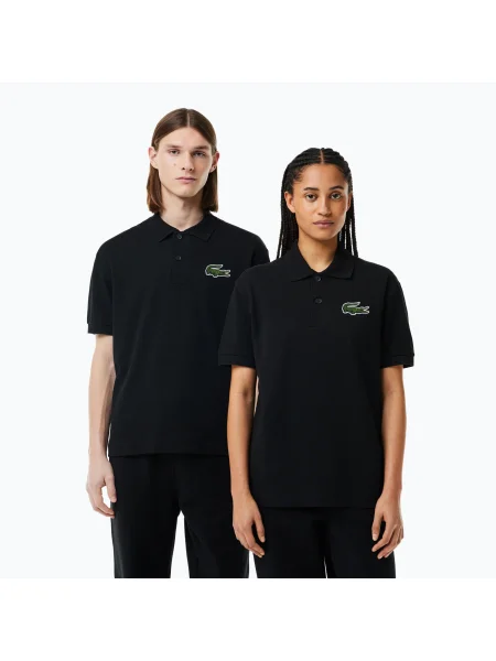 Поло блуза Lacoste черна