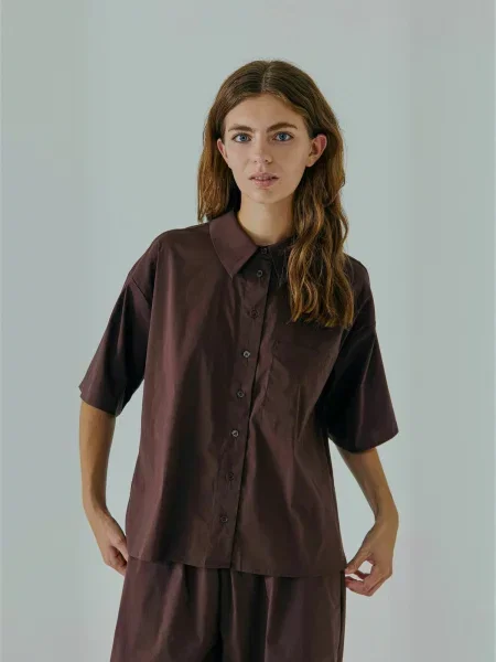 NORR Tricou Otilia închis maro