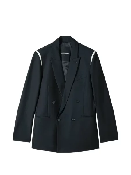 Sacou Patrizia Pepe din satin cu două rânduri de nasturi negru