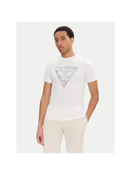 Guess T-Shirt Regular Fit λευκό