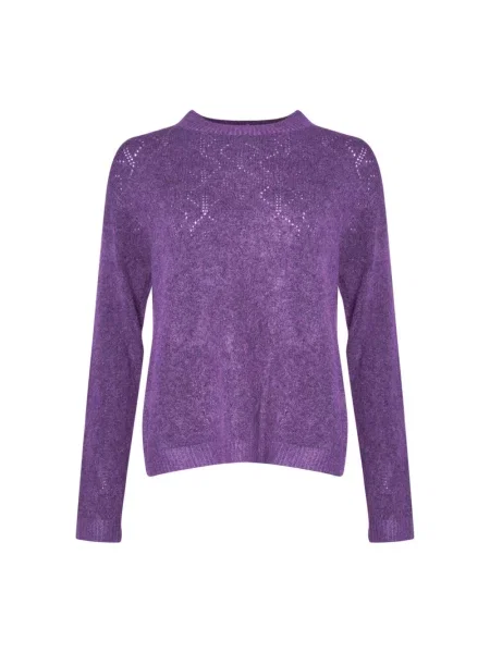 Sweter Lind wełniany fioletowy