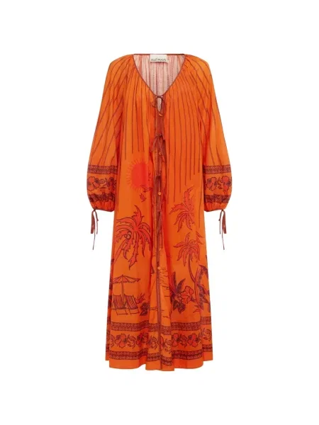 Rochie midi Alemais cu imagine portocaliu