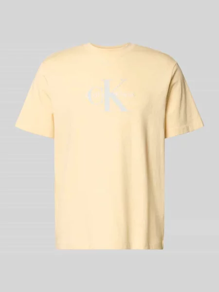 T-shirt z nadrukiem z logo i okrągłym dekoltem Calvin Klein Jeans