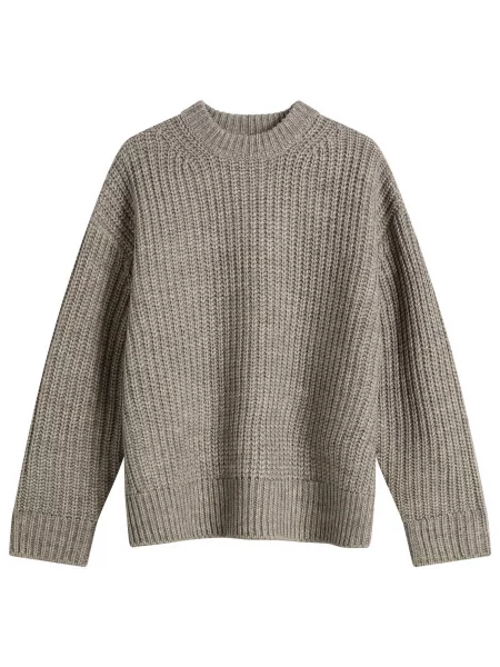 Dzianinowy sweter Mki w kolorze melanż chunky szary