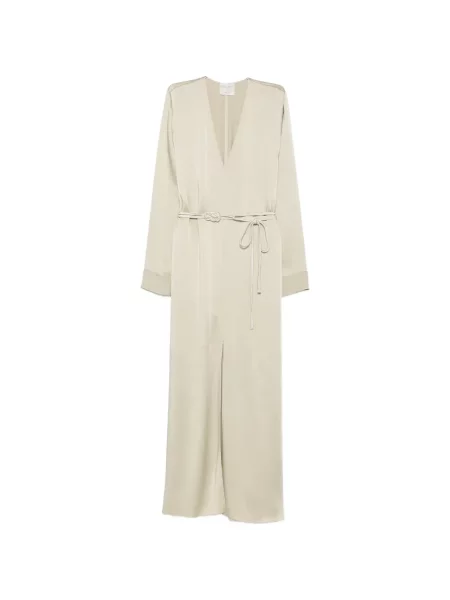 Cu centură rochie maxi Forte_forte din satin verde