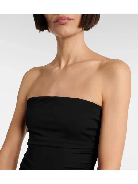 Rochie maxi Staud din jerseu de costum negru