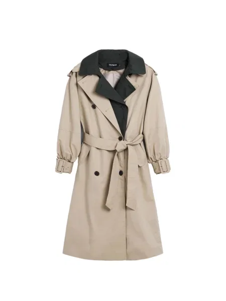 Desigual Palton de primăvară-toamnă / verde închis bej