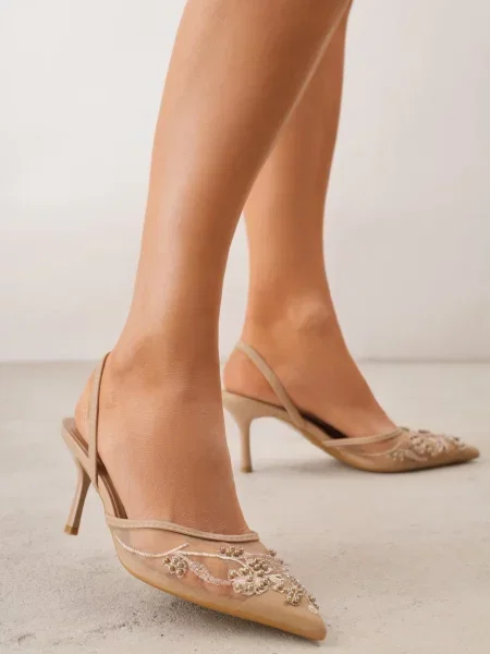 Pantofi stiletto Laraidina închis bej