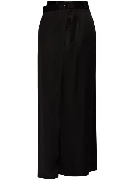 Fusta maxi Mm6 Maison Margiela din satin negru