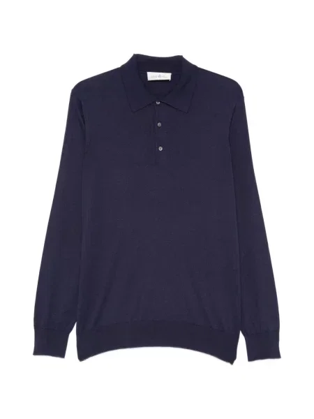 Lung tricou polo Della Ciana albastru