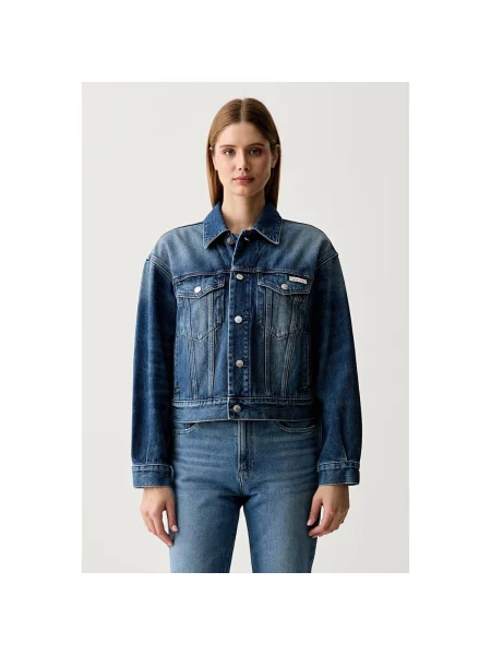 Calvin Klein Jeans džínsová bunda dámska modrá
