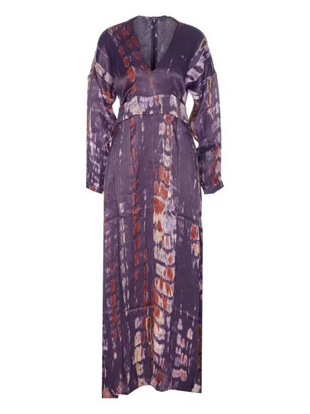 Rochie Yavi cu imagine cu decolteu în V de costum violet