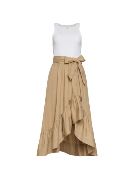 Rochie midi Cinq A Sept cu volane până la genunchi cu legături