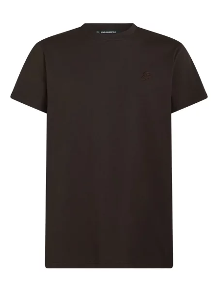 Tricou Karl Lagerfeld cu broderie maro