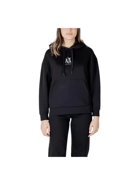 Bluza z kapturem Armani Exchange z kapturem czarna