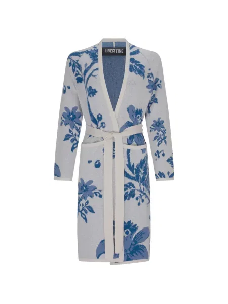 Cu centură palton Libertine cu model floral