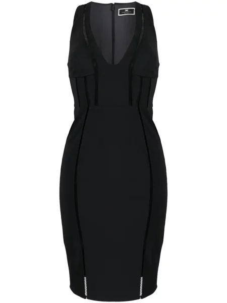 Rochie midi Elisabetta Franchi fără mâneci până la genunchi de costum negru