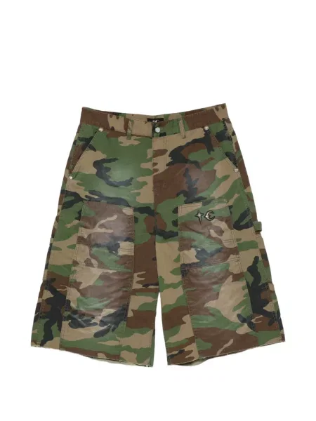 Pantaloni scurți cargo Thug Club cu imagine cu model camuflaj verde