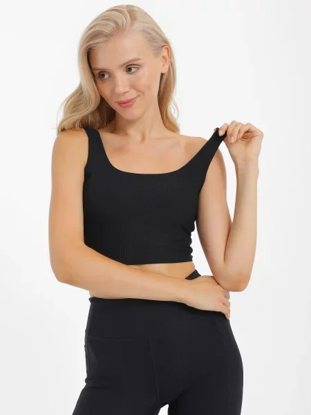 Топ спортивний Skechers GO Flex Rib Longline нейлон/спандекс чорний