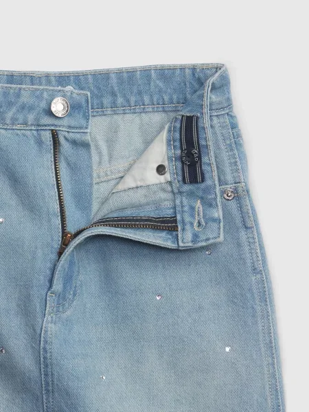 Fustă din denim copii Gap gri