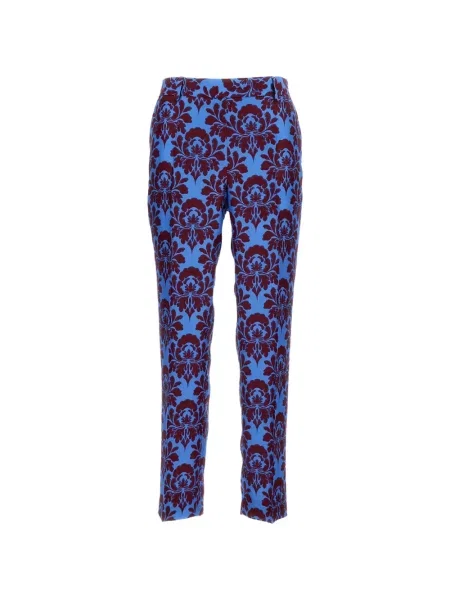 Pantaloni Alberto Biani de mătase albastru