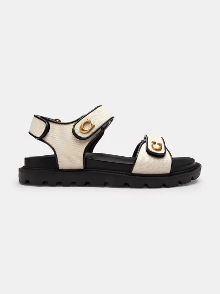 Coach sandale pentru femei Brynn Canvas Sandal alb
