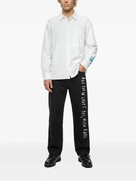 Blugi Karl Lagerfeld Jeans cu imagine negru
